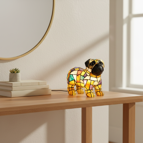 Mosaic Pug Light | Cozy Home Accent