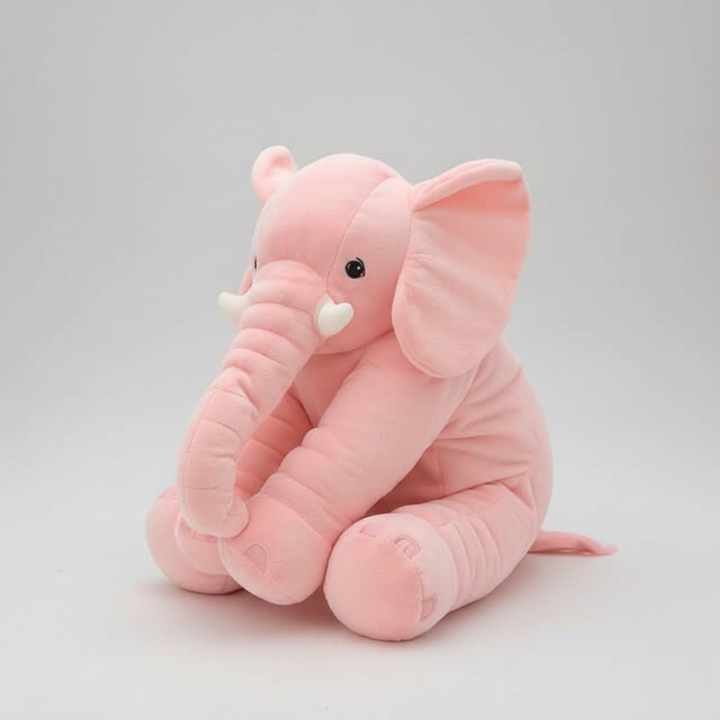 Elephant Cuddly Cushion - Plush Faux for Living Room and Bedroom