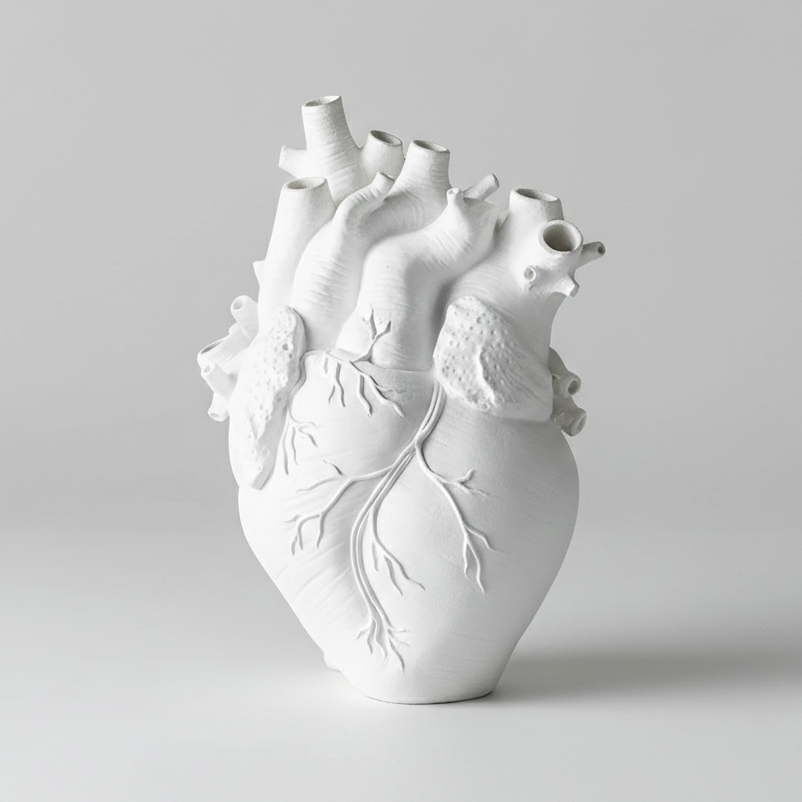 EcoHeart Shaped Vase – Bamboo & Wood Decorative Flower Vase