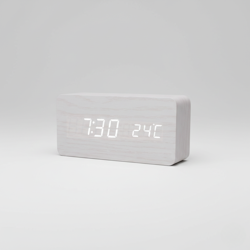 Wood-sense LED Wooden Clock - Stylish Wood Grain for Every Room