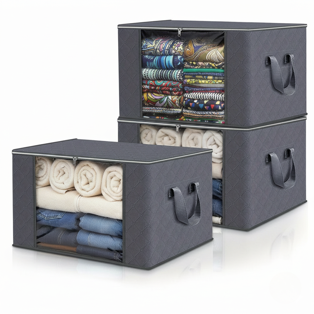 Clothes Storage Bag - Foldable Design for Bedroom and Closet (60x40x35cm)