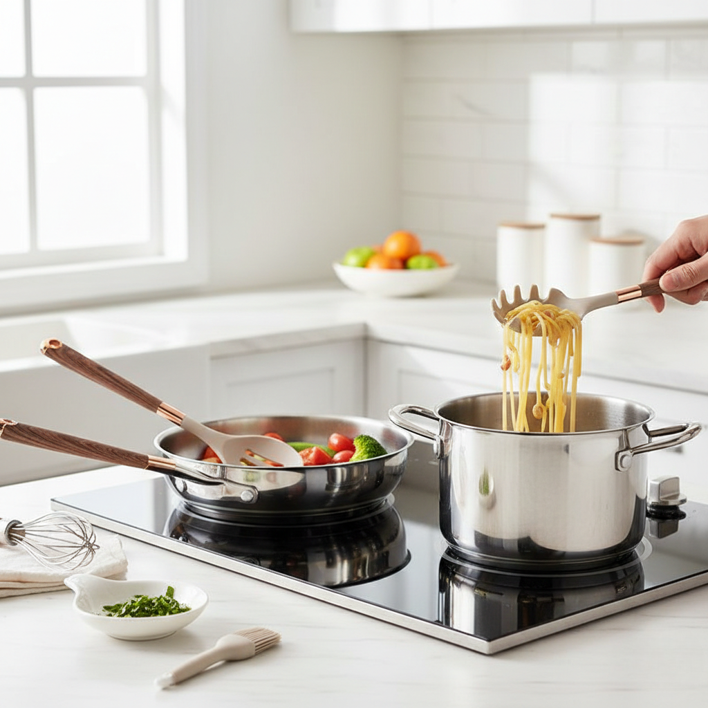 Luxe Silicone Cooking Utensils Set - Heat-Resistant for Kitchen (10 Pieces)