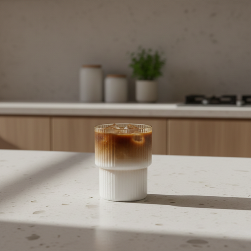 Ribbed Glass Set - Aesthetic Look