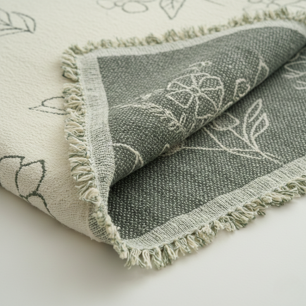 Cozy Winter Florals Sofa Cover - Soft Chenille Fabric for Couch and Living Room (71x134)