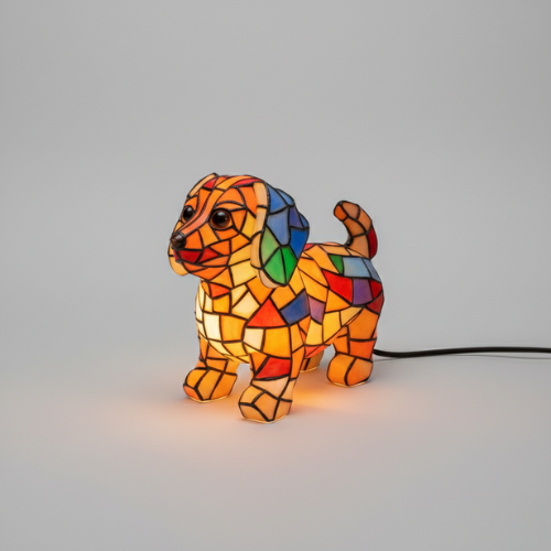 Mosaic Dachshund Lamp | Colorful Ambient Glow