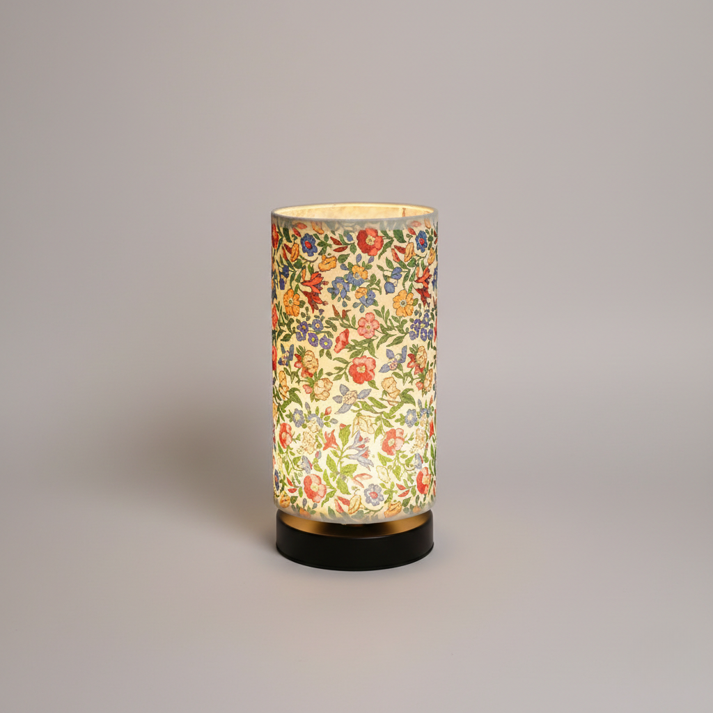 Botanical Floral Table Lamp – Fabric Shade Decorative Lighting