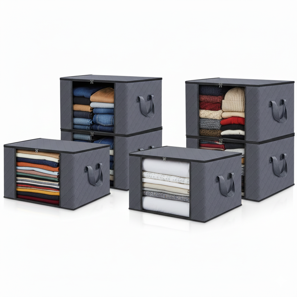 Clothes Storage Bag - Foldable Design for Bedroom and Closet (60x40x35cm)