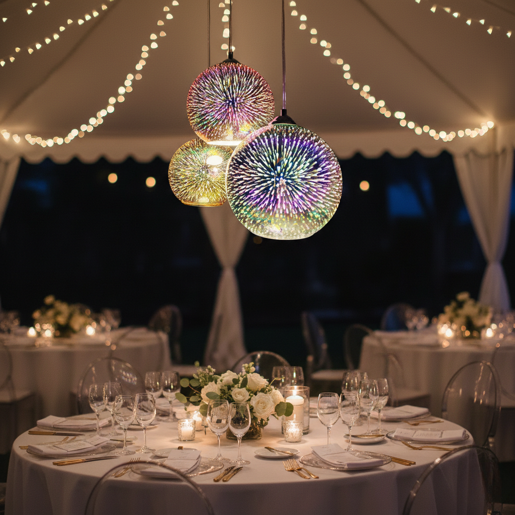 3D Glass Pendant Light – Creative Firework Design