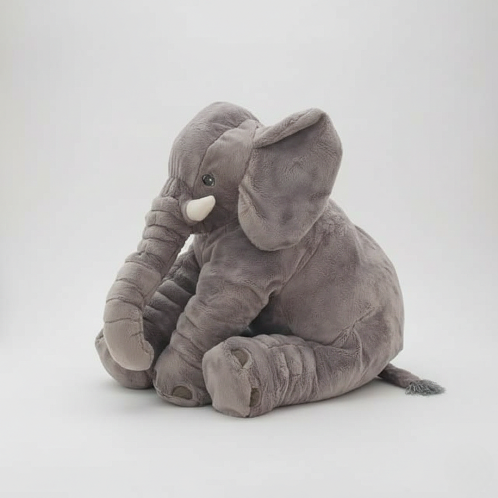 Elephant Cuddly Cushion - Plush Faux for Living Room and Bedroom