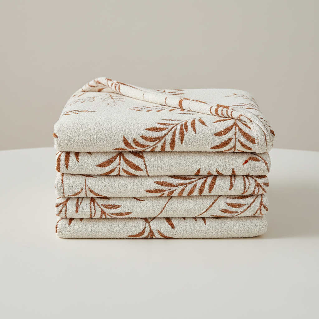 Cozy Winter Sofa Cover - Warm Botanical Pattern for Couch