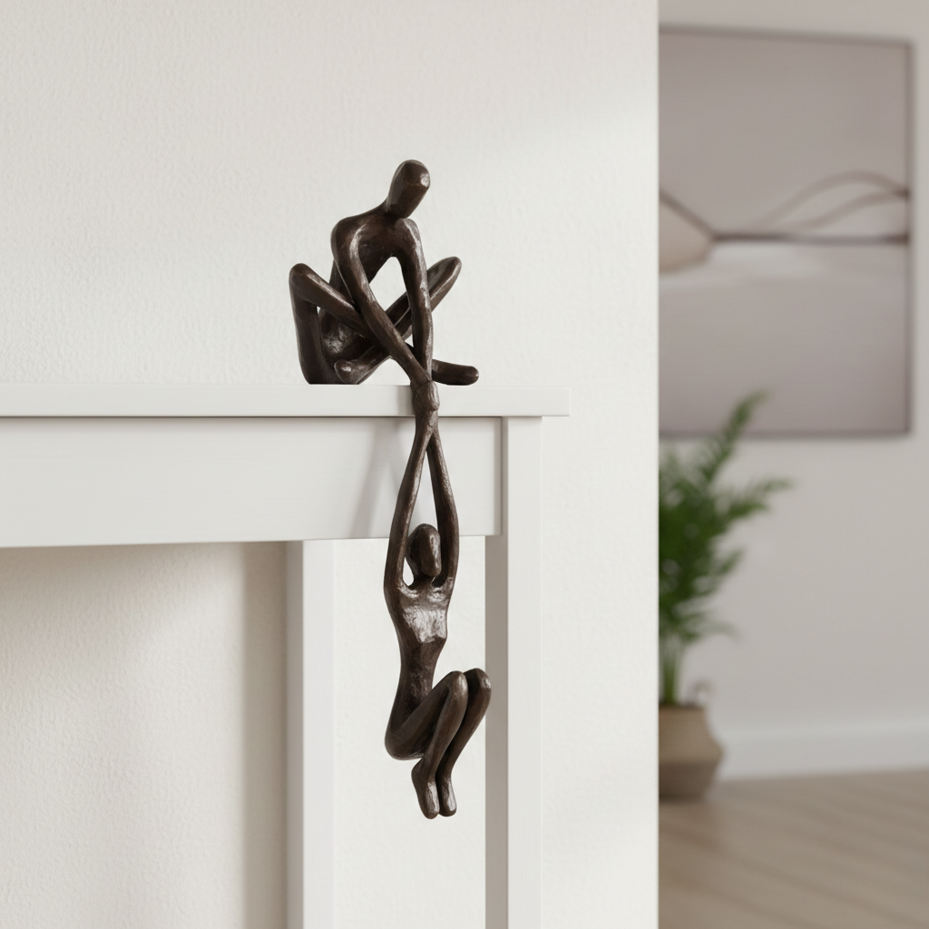 Dynamic Duo Figure Art Statue – Decorative Sculpture