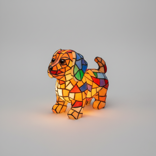 Mosaic Dachshund Lamp | Colorful Ambient Glow