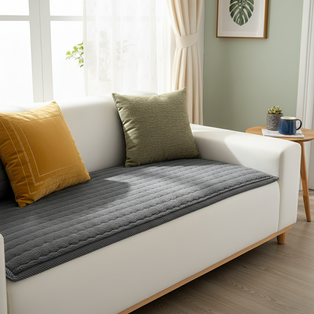 Pet-Friendly Sofa Cover – Non-Slip Plush Polyester Couch Cover