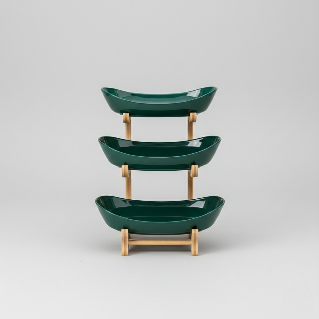 Modern Fruit Bowl - Multi-tiered Wooden for Kitchen