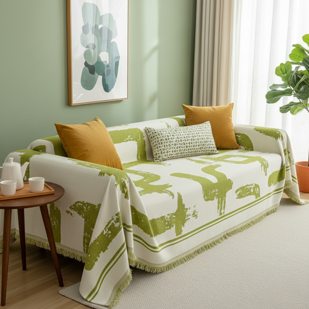 Monochrome Chic Sofa Cover - Jacquard Fabric for Sofa and Living Room