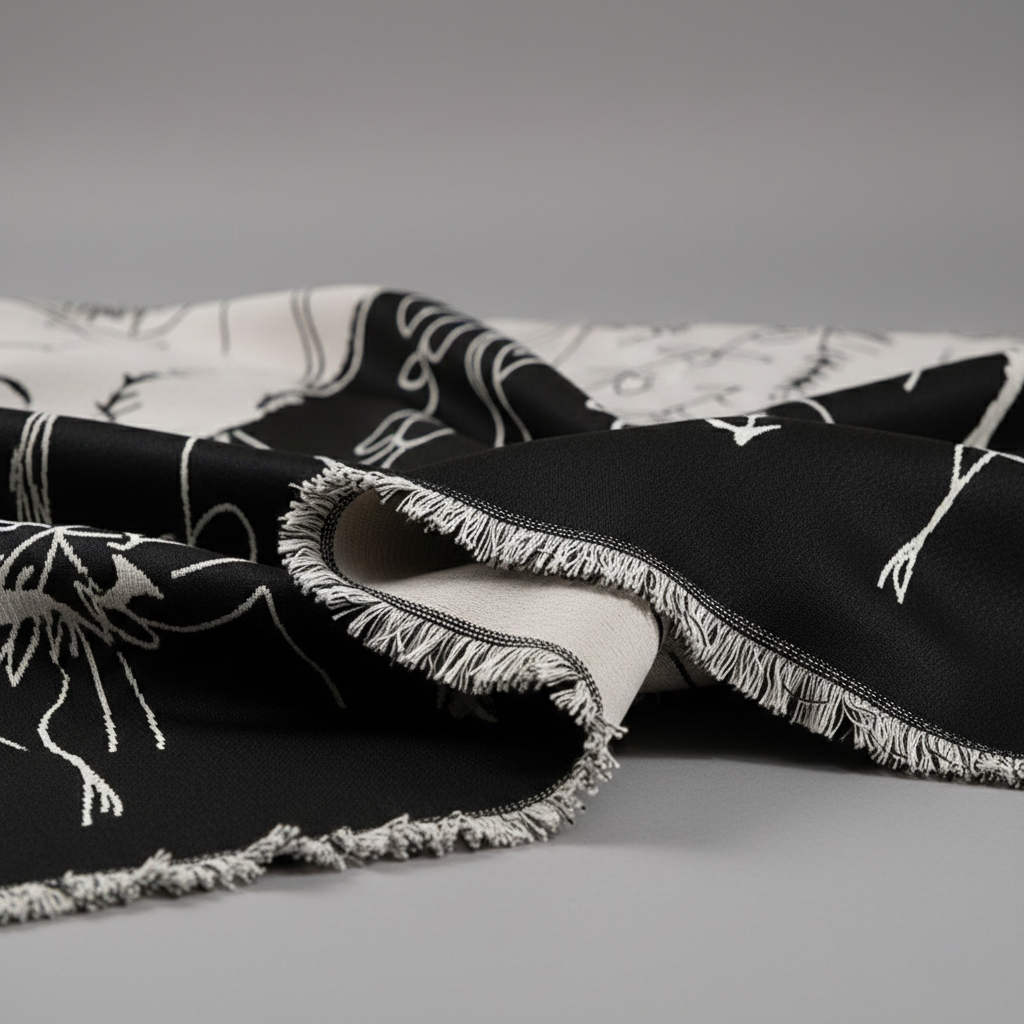 Chenille Jacquard Sofa Cover - Illustrated Reversible for Couch and Living Room