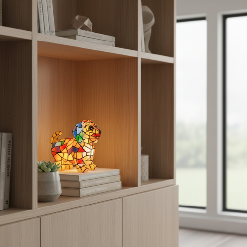 Mosaic Dachshund Lamp | Colorful Ambient Glow