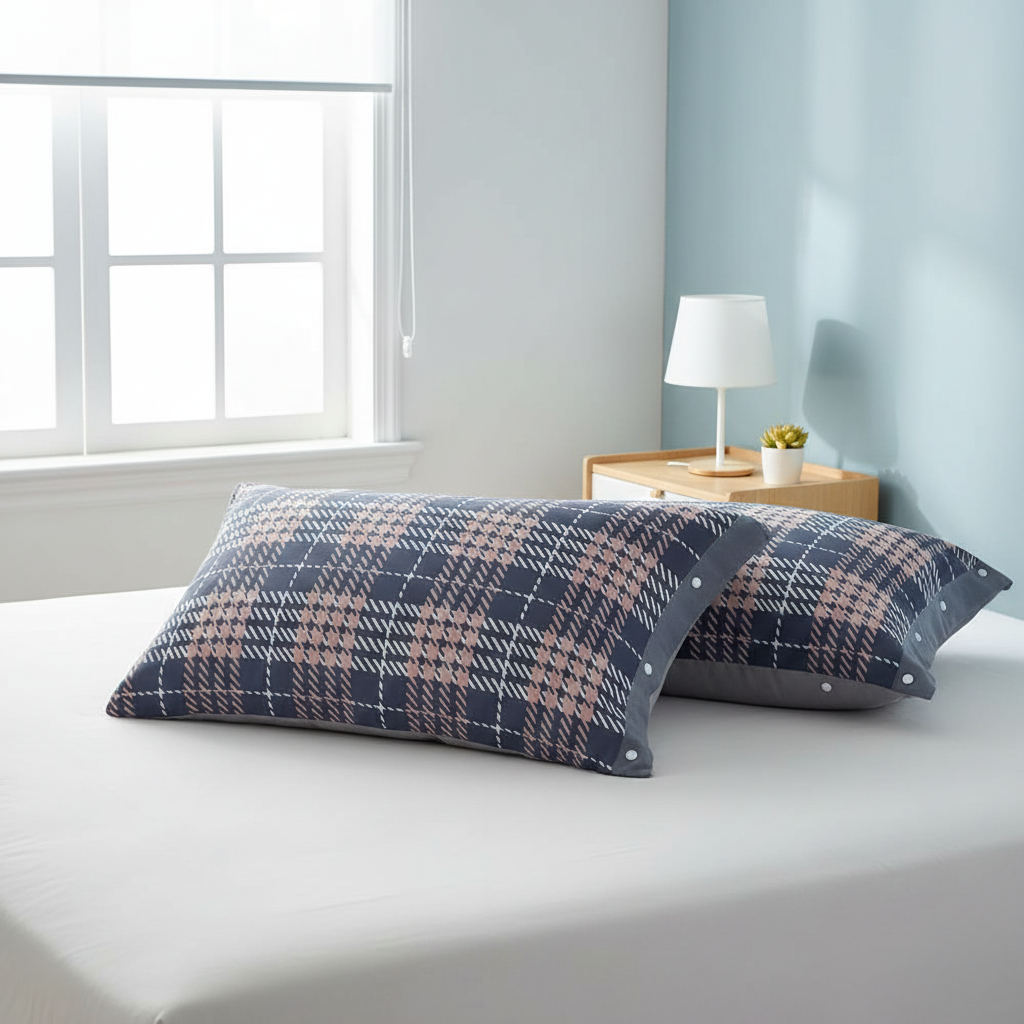 Pure Cotton Buttoned Pillowcase – Soft & Stylish Bedding Accent