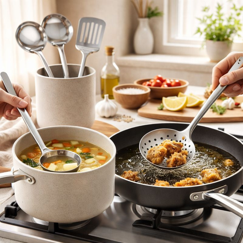 Cooking Utensils Set - Stainless Steel 5 Piece