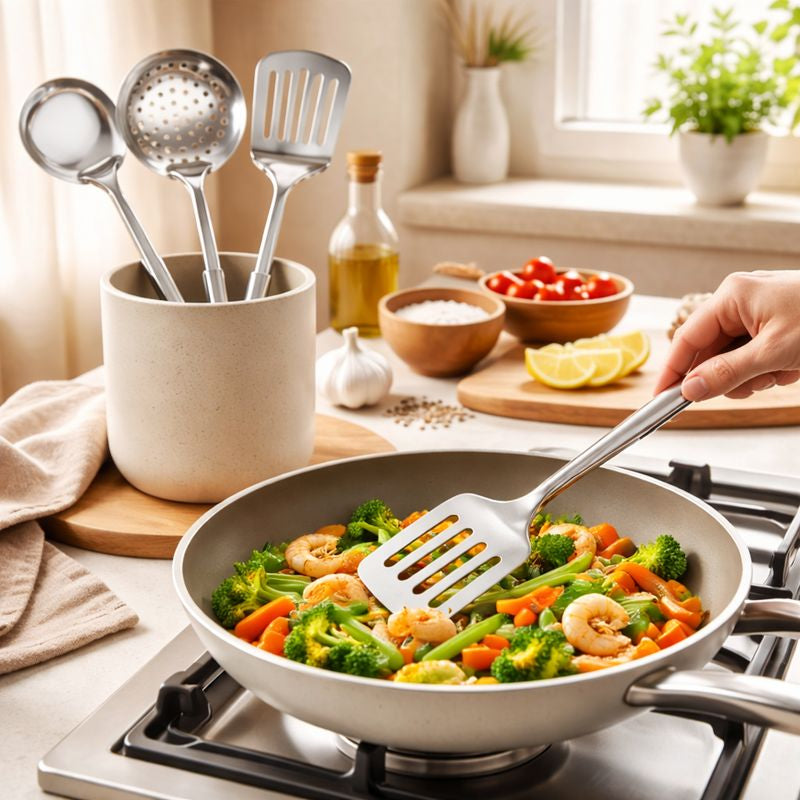 Cooking Utensils Set - Stainless Steel 5 Piece
