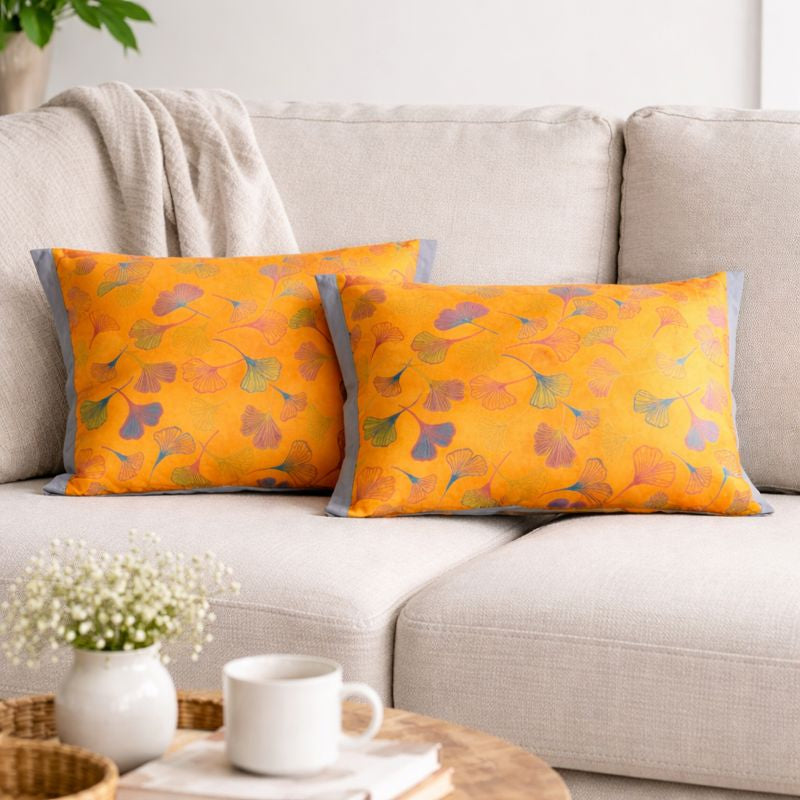 Pillowcases Set | Ginkgo Leaf Embroidered Cotton 2 Piece