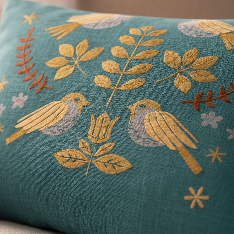 Pillowcases Set | Scandinavian Bird Cotton Gauze 2 Piece