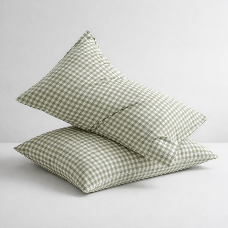 Pillowcase Set - Soft Plaid Checkered 2 Piece