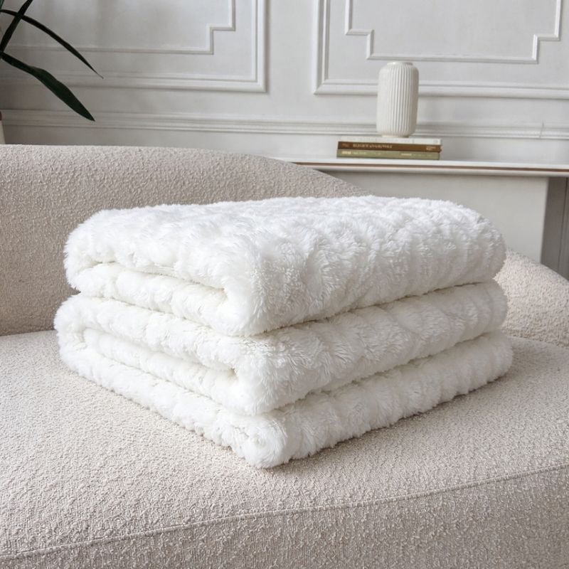 Thick Cozy Throw Blanket – Soft Warm Blanket for Sofa & Bed