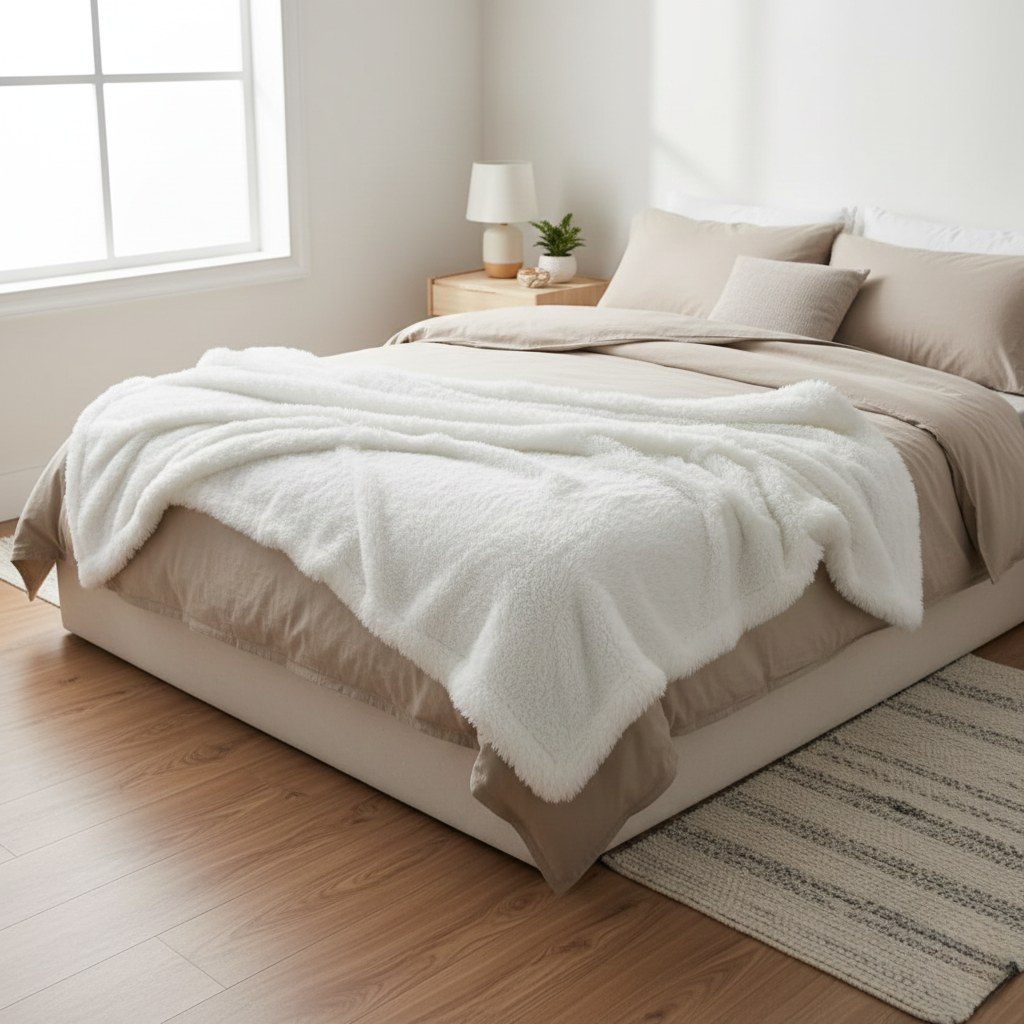 Thick Cozy Throw Blanket – Soft Warm Blanket for Sofa & Bed