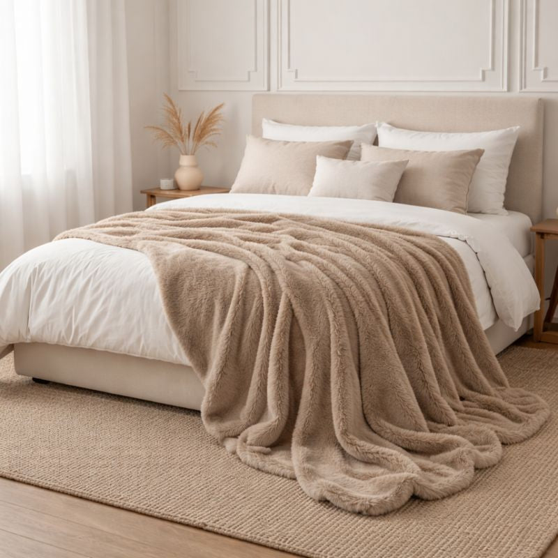 Thick Cozy Throw Blanket – Soft Warm Blanket for Sofa & Bed