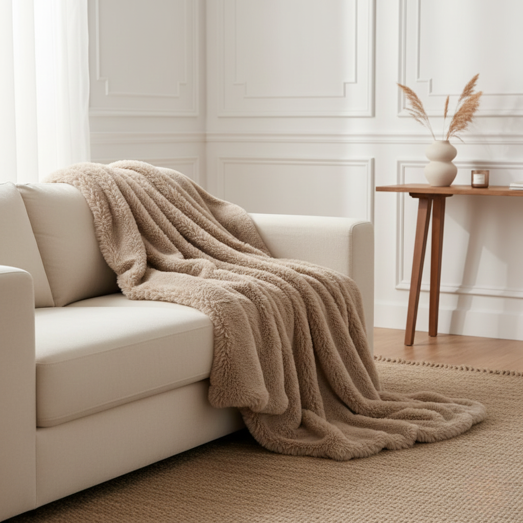 Thick Cozy Throw Blanket – Soft Warm Blanket for Sofa & Bed