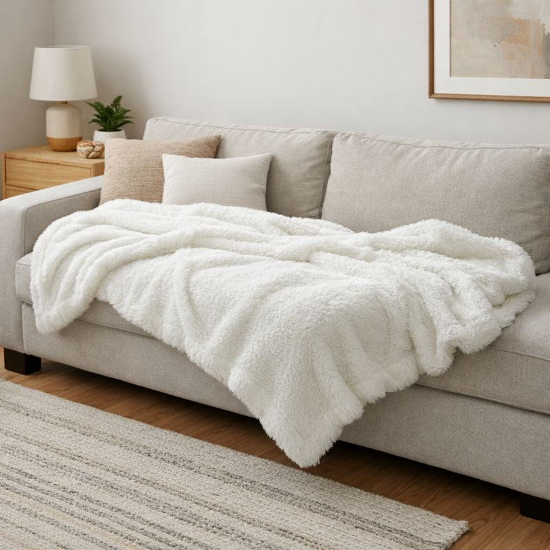 Thick Cozy Throw Blanket – Soft Warm Blanket for Sofa & Bed