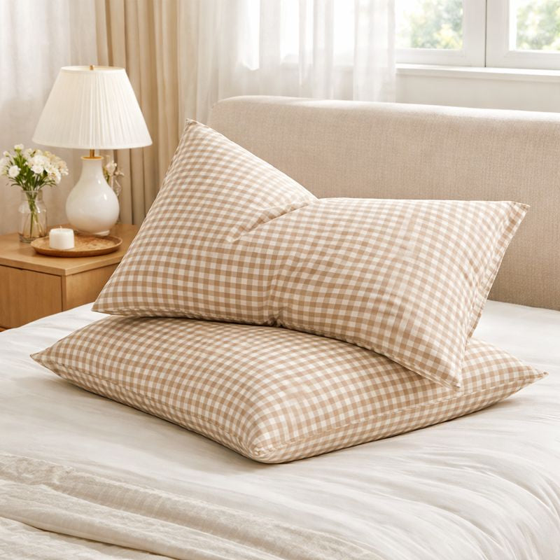 Pillowcase Set - Soft Plaid Checkered 2 Piece