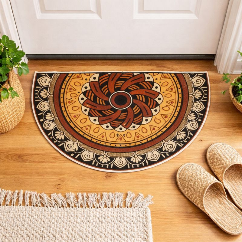 Mandala Bohemian Half Round Rug – Decorative Area Rug