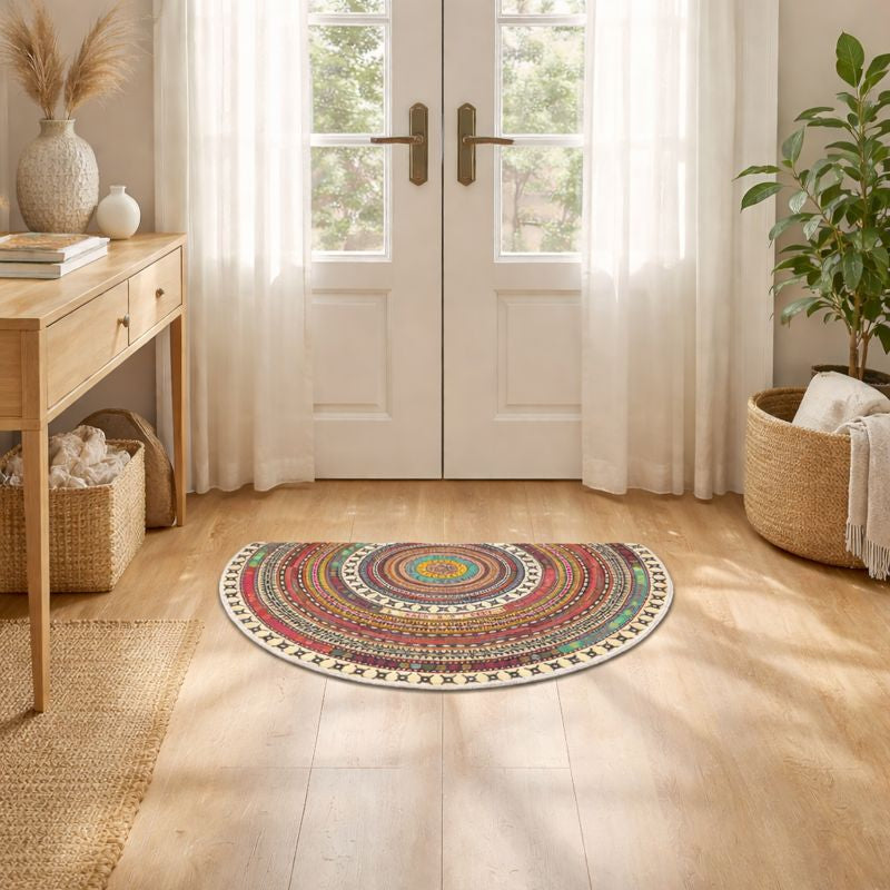 Mandala Bohemian Half Round Rug – Decorative Area Rug