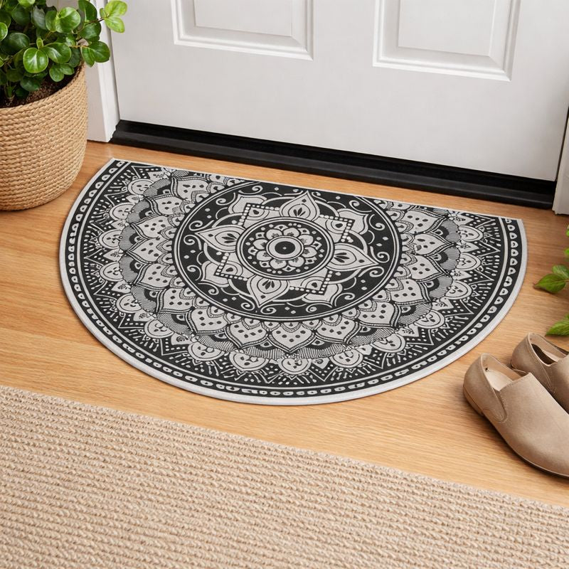 Mandala Bohemian Half Round Rug – Decorative Area Rug