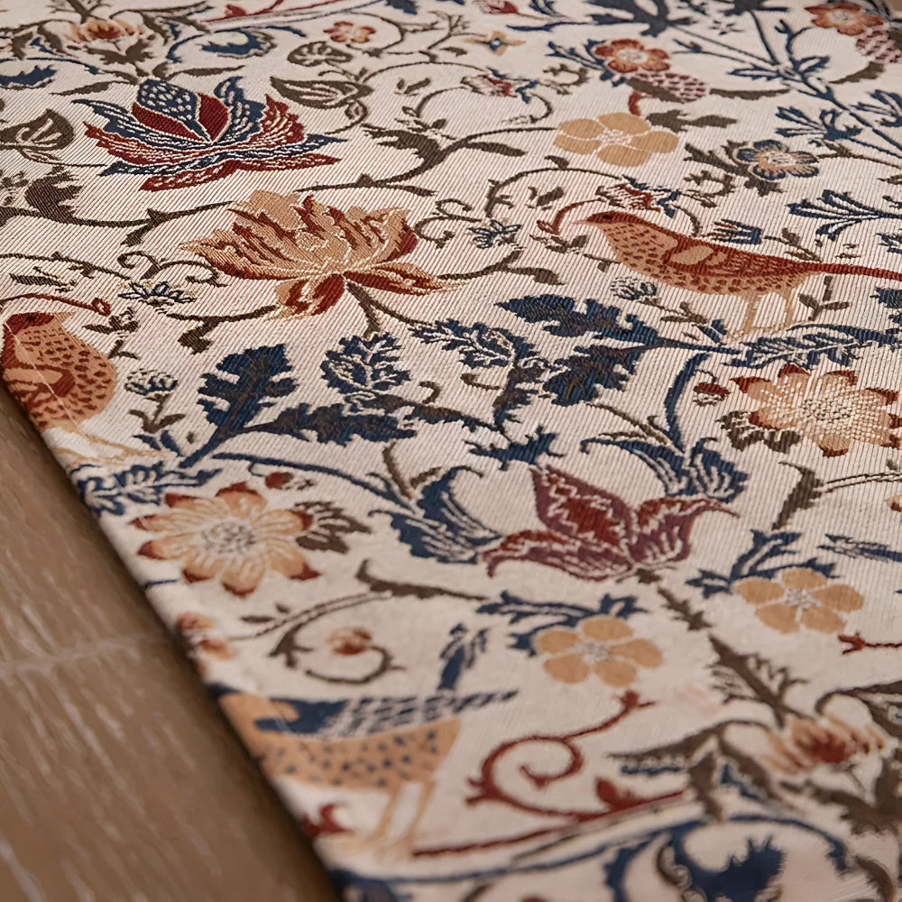 Table Runner - Vintage Floral & Bird Jacquard