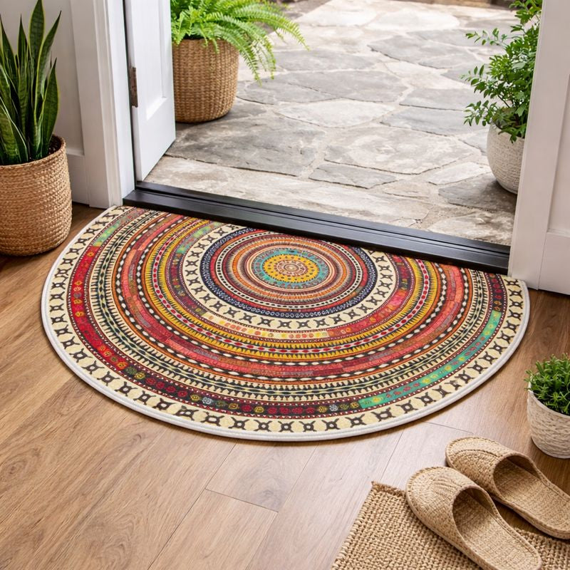 Mandala Bohemian Half Round Rug – Decorative Area Rug