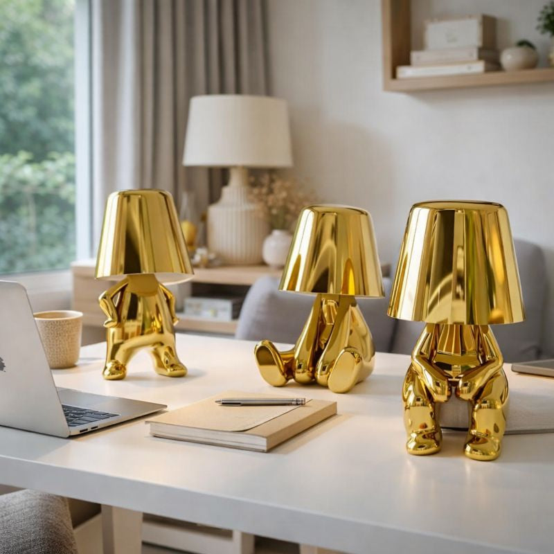 Thinker Table Lamp – USB Rechargeable Metal Base Lamp