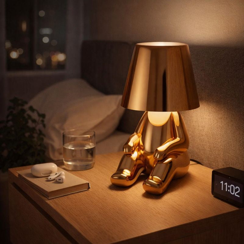 Thinker Table Lamp – USB Rechargeable Metal Base Lamp