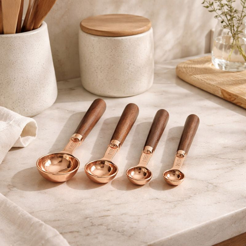 Kitchen Measuring Set - Gleam Copper  Stainless Steel 4 Piece