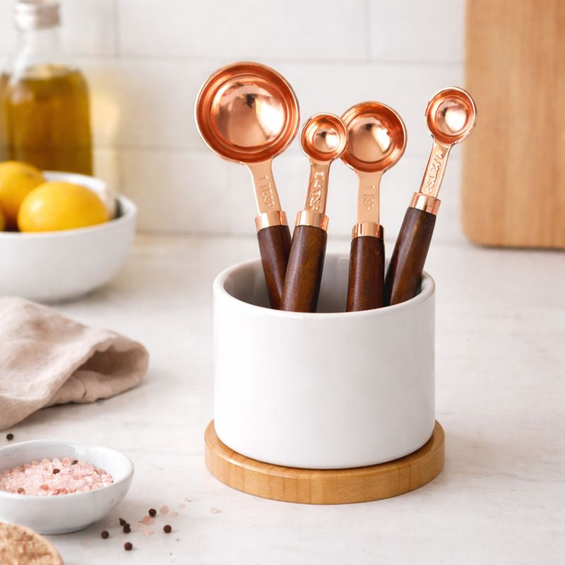 Kitchen Measuring Set - Gleam Copper  Stainless Steel 4 Piece