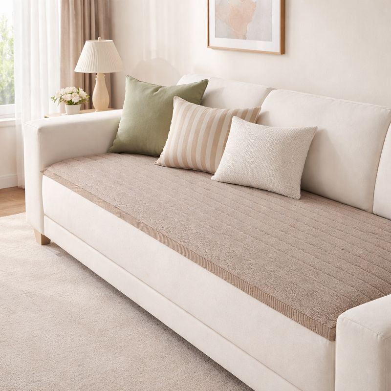 Pet-Friendly Sofa Cover – Non-Slip Plush Polyester Couch Cover