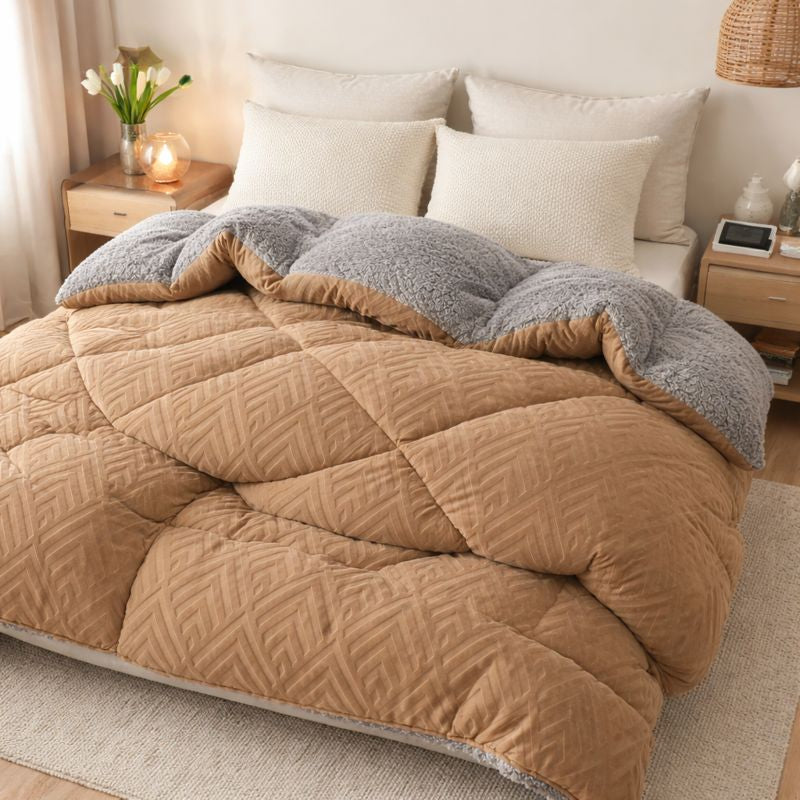 Warmth and Luxury Ultra Fluff Duvet - Stylish Fleece Double-Sided Plush for Bedroom
