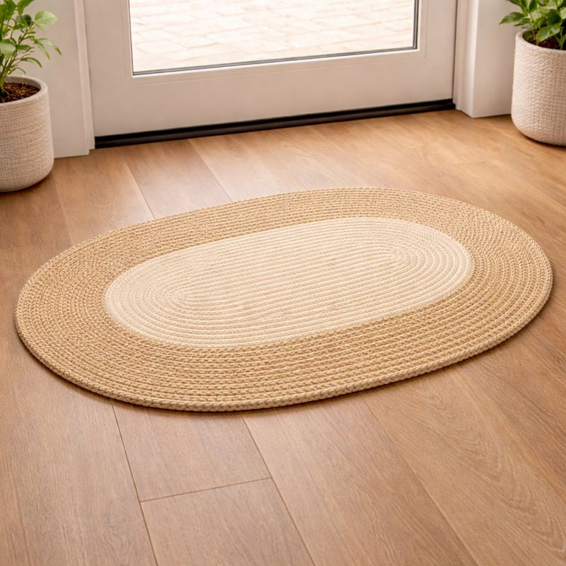 Boho Braided Hemp Door Mat – Natural Fiber Mat