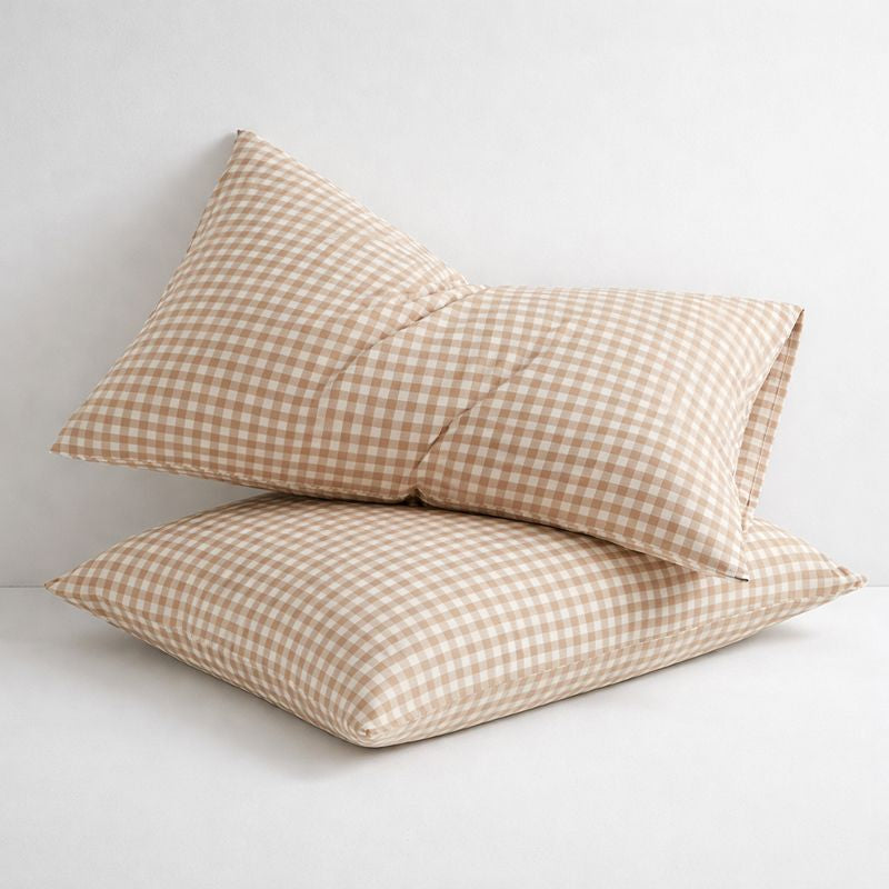 Pillowcase Set - Soft Plaid Checkered 2 Piece