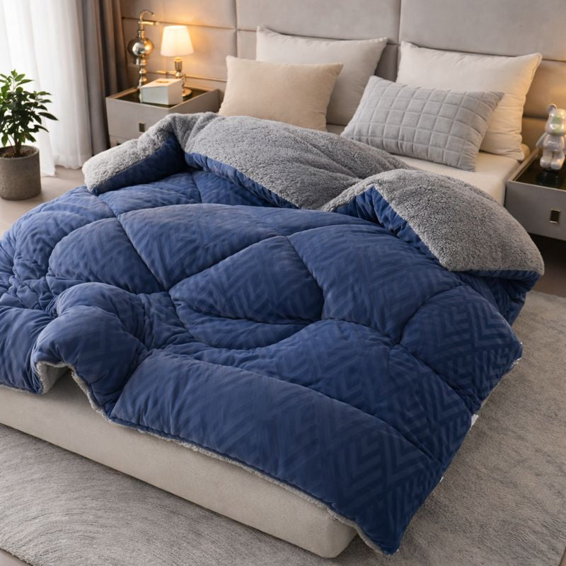 Warmth and Luxury Ultra Fluff Duvet - Stylish Fleece Double-Sided Plush for Bedroom