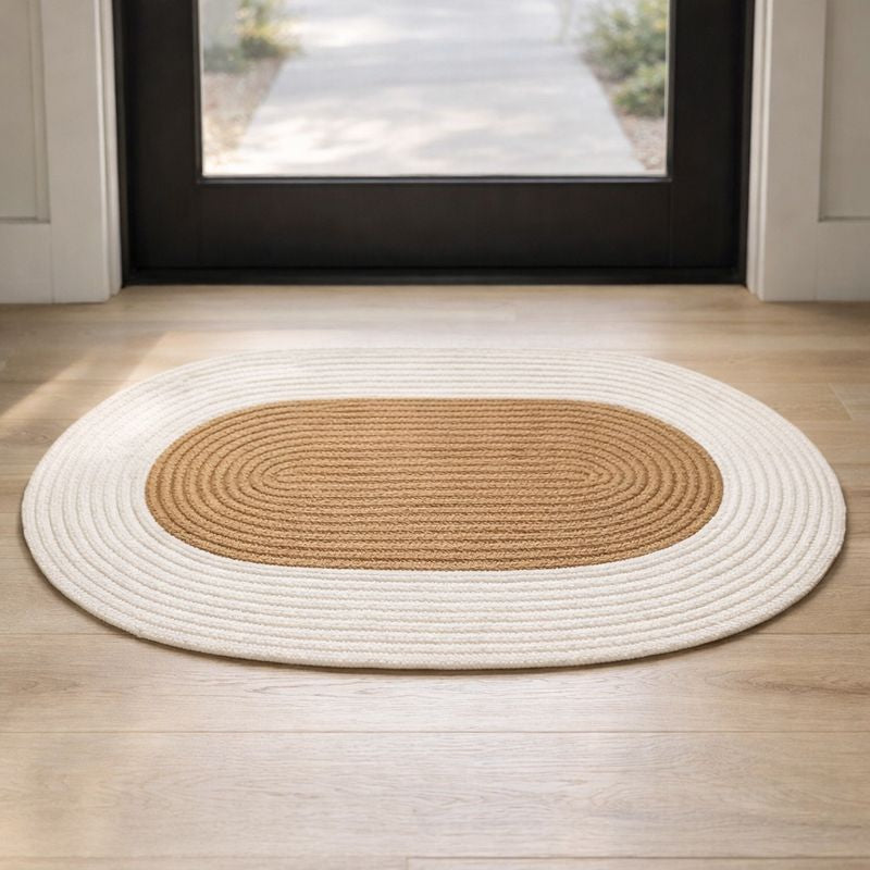 Boho Braided Hemp Door Mat – Natural Fiber Mat