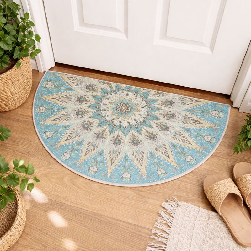 Mandala Bohemian Half Round Rug – Decorative Area Rug