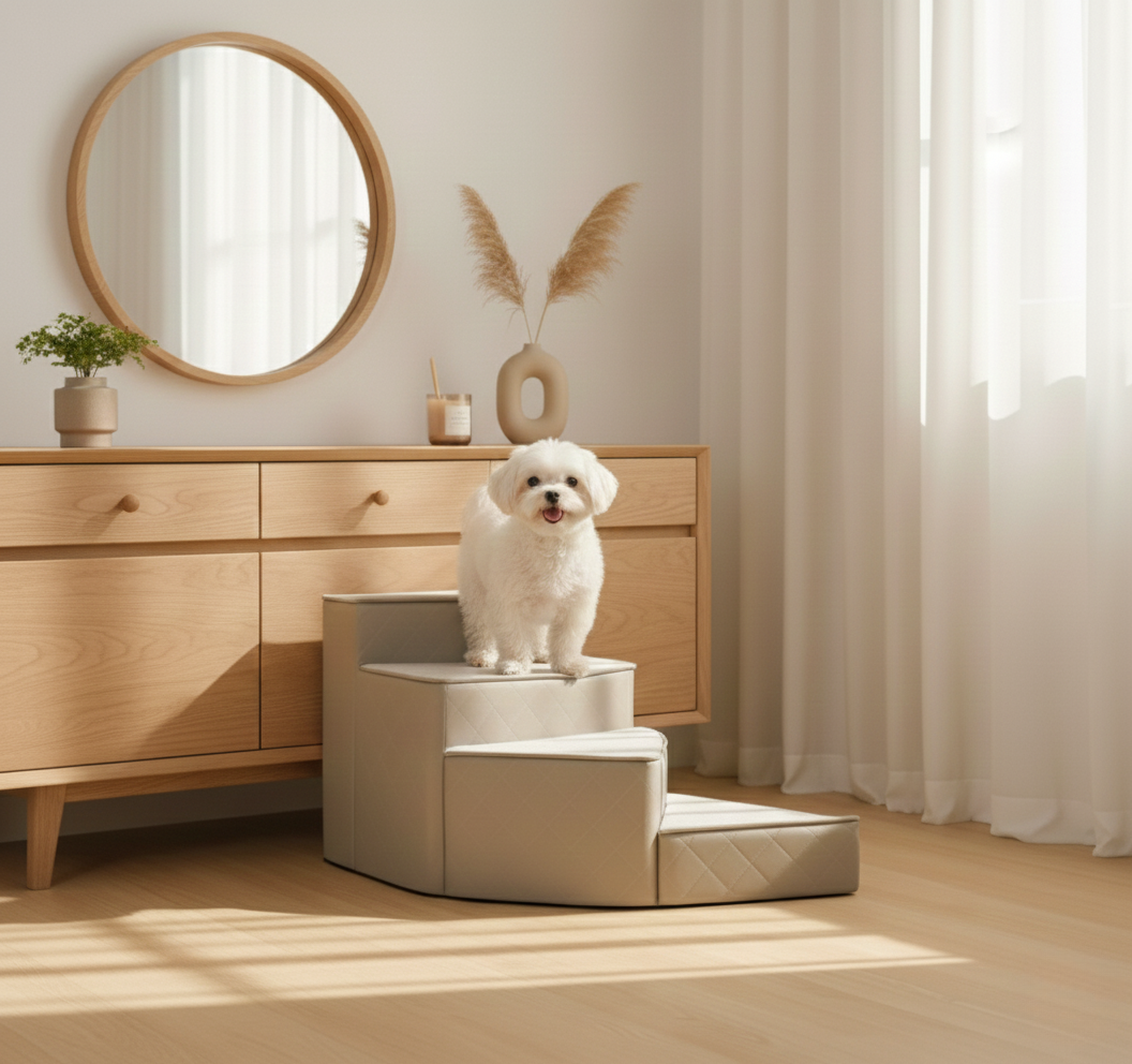 Modern Spiral Pet Stairs - Space-Saving Design